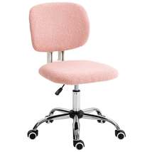 Cute Armless Office Chair, Teddy Fleece Fabric Computer Desk Chair, Vani... - $2,384.33 MXN