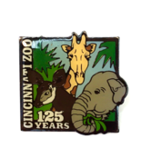 Cincinnati Zoo 125 Years Pin Collectible Hat Lapel Elephant Giraffe - £9.43 GBP