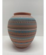 Native American Navajo Painted  Etched Pottery Vase Ernie Watchman South... - £82.27 GBP