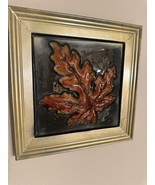 Leaf Wall Art Glass With Metal Frames Pair 11x13 - $102.74 CAD