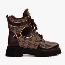 The Boston Brown Leather Lace-Up Ankle Women Boot With a Side Zipper image 8