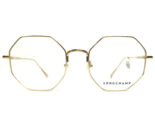 Longchamp Eyeglasses Frames LO2133 713 Shiny Gold Octagon Geometric 52-2... - $111.98