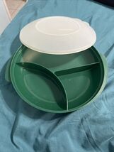 Vintage Tupperware Reheatables Divided Dish W/ Lid Microwave #2604B-4 Gr... - $7.92