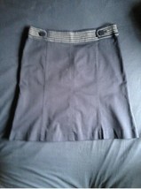 LILLY PULITZER Navy Blue Skirt White Topstitch Button Waist Detail SZ 8 - $49.49