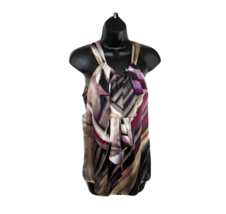 ADiva Blouse Sleeveless Draped Scarf Layered Multi Colored Womens Size S... - $8.90