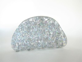 Silver colorful glitter marbled hair claw clip - $12.95