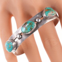 6.5&quot; 1940&#39;s Navajo silver and fox turquoise bracelet - £391.23 GBP