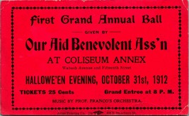 1912 Primo Grand Halloween Sfera Nostro Aiuto, Association Chicago Il Brochure - £17.14 GBP