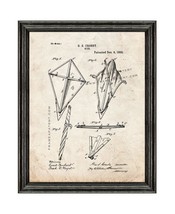 Kite Patent Print Old Look with Black Wood Frame - $24.95+
