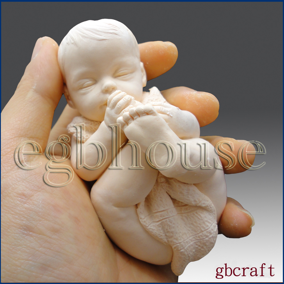 3D Silicone Soap Mold-Baby Sucking on its toes (2 parts mold)-free shipping