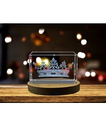 LED Base included | Beautiful 3D Engraved Crystal Duke Crown Keepsake Gi... - $25.99+