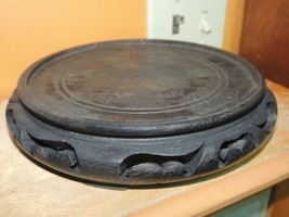 Wood Wooden 7.2&quot;+x8.75&quot; Display Stand Vase Pot Bowl Lamp poss Teak Vintage - $56.79 CAD