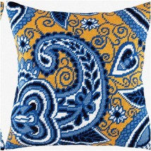 AzureGold Embroidery Kit: European Quality Throw Pillow 1616 Inches. Printed Tap - $152.41