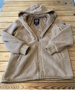 1 Madison Expedition Women’s Full zip Hooded Sherpa Jacket Size L Tan BJ - £17.07 GBP