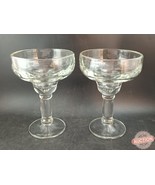 2 Clear Margarita Glasses HEAVY, THICK Glass - $449.28 MXN