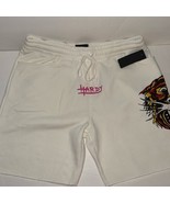 NWT Ed Hardy Blue Men’s Fleece Short Multi-color Tiger Off White Size L - $60.90 CAD
