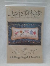Lizzie Kate Cross Stitch Pattern All Things Bright & Beautiful ~ Summer 4th July - $6.88