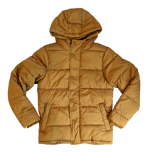 Men&#39;s Essentials Size XS Caramel Gold Heavyweight Hooded Puffer Coat - £25.50 GBP