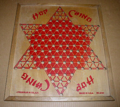 Hop Ching Chinese Checkers Board Vintage J Pressman &amp; Co.  Solid Wood - £39.30 GBP