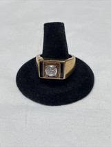 Vintage Edco Gold Tone Men&#39;s Ring Size 11 Estate Jewelry Find KG - £19.41 GBP
