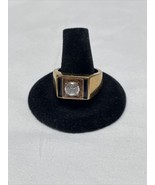 Vintage Edco Gold Tone Men&#39;s Ring Size 11 Estate Jewelry Find KG - £19.47 GBP