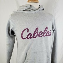 Cabela&#39;s Hoodie Sweatshirt Adult Medium Pullover Gray Maroon Pocket Cott... - £12.73 GBP