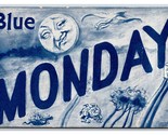 Large Letter Greetings Blue Monday Man In Moon C. Eckstone DB Postcard R23 - £24.14 GBP