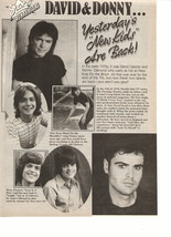 David Cassidy Donny Osmond teen magazine pinup clipping yesterday&#39;s new ... - $1.50