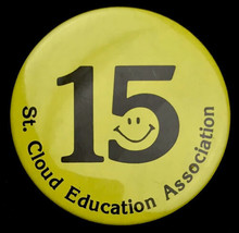 St. Cloud Education Associaton Pin Button Pinback Vintage Happy Face 15 ... - £9.54 GBP