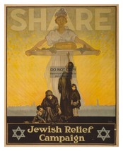 WW2 War Time Jewish Relief Campaign Poster &quot;Share&quot; Wii World War 2 8X10 Photo - £6.67 GBP