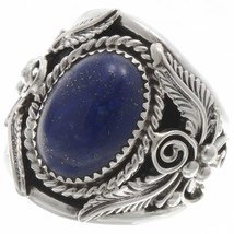 Navajo Blue LAPIS Big Boy Mens Ring Sterling Silver Overlay LRG sz12.5-14 - £225.14 GBP+