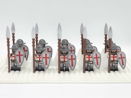 10pcs The Knights Templar Spearmen the Crusader Army Minifigures - £18.86 GBP