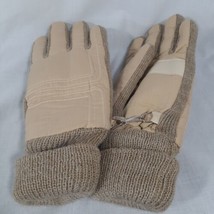 Womens B 7.5-8.5 Tan Polyester Cotton Gloves Fourchette and Cuff Rayon L... - £6.13 GBP