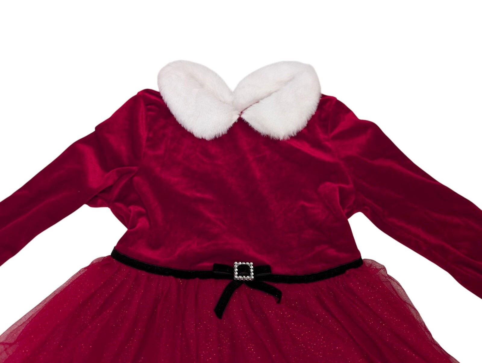 Girls Size 6 Dress  Christmas Santa Formal Velvet By Zunie Item image 3