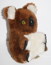 GUND Brown Wht Plush Koala Bear 7&quot; Soft Toy Vtg Yellow Eyes Stuffed Animal Korea - £11.34 GBP