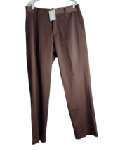 H&amp;M Flat Front Relaxed Fit Chocolate Brown Dress Pants Mens Size 34x32 - $24.74