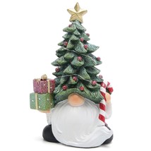 Christmas Tree Gnomes Handmade Christmas Resin Gnomes Holiday Present, 7.5&#39;&#39;H Wi - £31.78 GBP