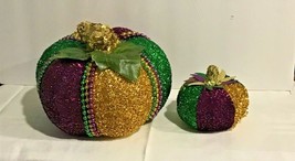 BEAUTIFUL &quot;PURPLE-GREEN-GOLD&quot; Mardi Gras Pumpkins - £26.31 GBP