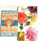 2 Vintage Caspari Bridge Score Pads Peony Garden Sealed Seashells 1992 USA - $169.16 MXN