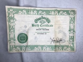 Vintage Cabbage Patch Kids Birth Certificate Adoption Papers 1982 Dixon ... - $12.86