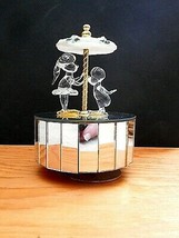 Revolving Glass Musical Couple #GMU-SWN Musical Box - £16.22 GBP