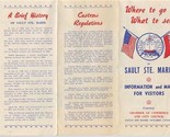 Sault Ste Marie Information and Map for Visitors Brochure 1958 Ontario C... - £14.33 GBP