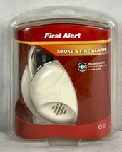 First Alert Smoke &amp; Fire Alarm w/ Mute Button &amp; 9v Battery SA303CN | New Sealed - £11.45 GBP
