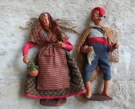 Two French Staton 12&quot; Terracotta Clay Dolls Signed Simone Jouglas Depose Fisher - £98.71 GBP
