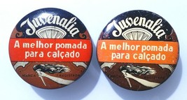 JUVENALIA ✱ 2 Different VTG Tin Cans Grease Antique Shoe Polish Portugal 60´s - $34.64