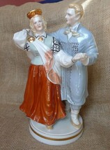 Vintage USSR Latvia Riga Porcelain Figurine FOLK DANCE Zina Ulste 13&quot; handpaint - £1,577.84 GBP