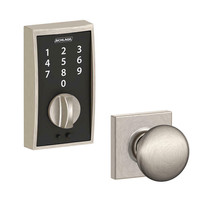 Satin Nickel Door Knob with Century Trim and Touch™ Keyless Entry Door Deadbolt - £228.51 GBP