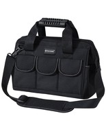 12In Tool Bag With Soft Bottom, Multi-Pockets Wide Mouth Tool Tote With ... - £31.45 GBP