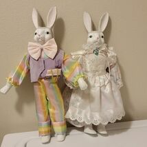Vintage Easter Porcelain Mr. and Mrs. Bunny Rabbit 13.5" Made in Taiwan ROC - €34,33 EUR