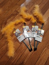 4-Pack Fuzzy Wand Interactive Cat Wand Toy Play Furry Feather - Yellow o... - £10.35 GBP